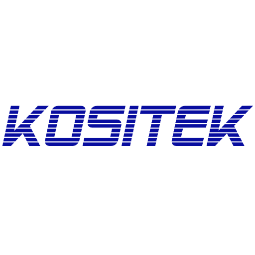 Logo von KOSITEK Logo von KOSITEK in blauer Schrift mit gestreifter Darstellung.